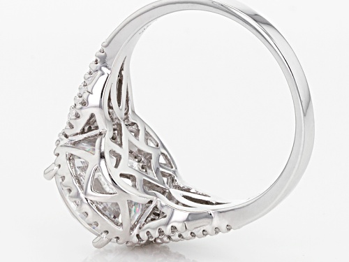 Bella Luce ®Dillenium Cut 6.72ctw Diamond Simulant Rhodium Over Sterling Silver Ring (4.25ctw Dew) - Size 9