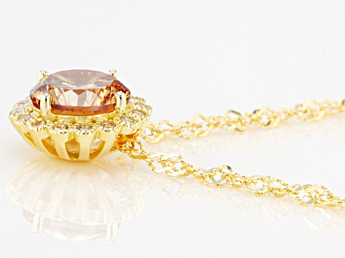 Bella Luce ® 3.47ctw Champagne and White Diamond Simulants Eterno ™ Yellow Pendant With Chain