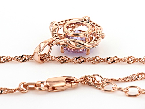 Bella Luce ® Dillenium Cut Lavender And White Diamond Simulants Eterno™ Rose Pendant With Chain