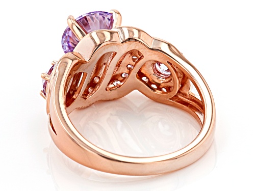 Bella Luce ® Dillenium Cut 4.67ctw Lavender And White Diamond Simulants Eterno™ Rose Ring - Size 11