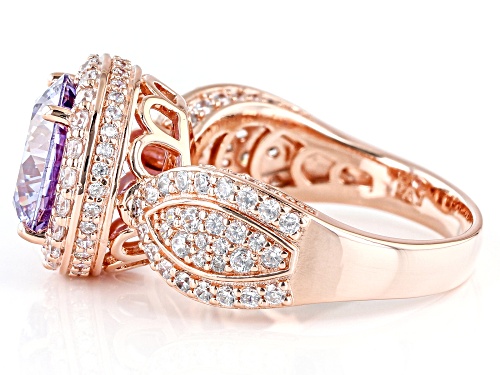 Bella Luce® 8.23ctw Dillenium Cut Lavender And White Diamond Simulants Eterno™ Rose Ring - Size 8