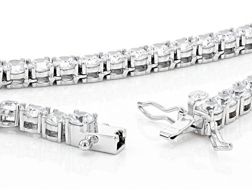 Bella Luce®44.85ctw Dillenium Cut Diamond Simulant Rhodium Over Silver Tennis Necklace(27.18ctw DEW) - Size 18