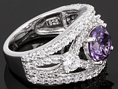 Bella Luce® Esotica™ 5.17ctw Alexandrite & White Diamond Simulants Rhodium Over Silver Ring - Size 8