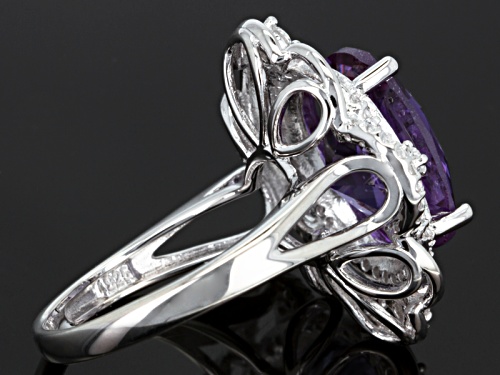 Bella Luce ® Esotica ™ 8.79ctw Alexandrite Simulant & Diamond Simulant Rhodium Over Silver Ring - Size 9