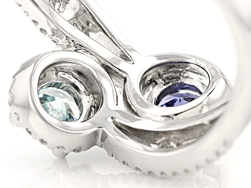 Bella Luce® Esotica™ 1.42ctw Tanzanite/Blue/White Diamond Simulants Rhodium Over Sterling Ring - Size 5