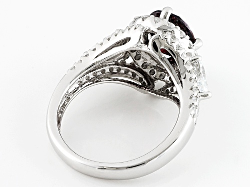 Bella Luce ® Esotica ™ 6.83ctw Spessartite & Diamond Simulants Rhodium Over Sterling Ring - Size 7