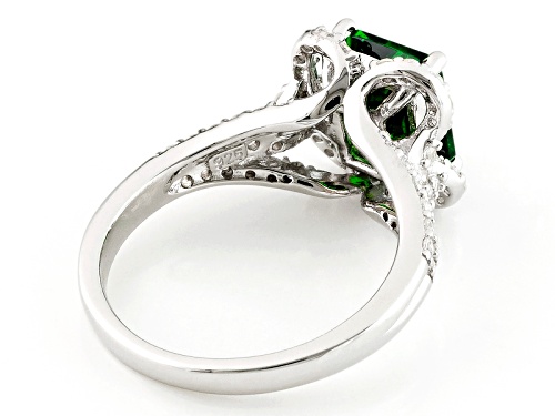 Bella Luce ® Esotica ™ 5.21ctw Tsavorite & Diamond Simulants Rhodium Over Sterling Silver Ring - Size 8