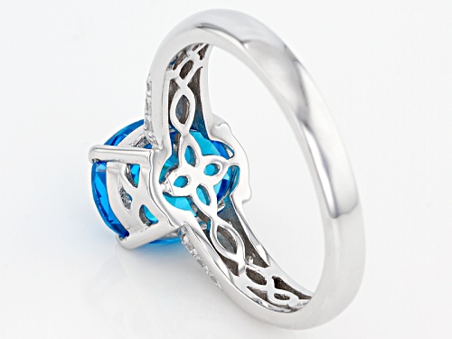 Bella Luce® Esotica ™ 4.30ctw Neon Apatite & White Diamond Simulants Rhodium Over Sterling Ring - Size 12