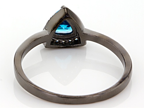 Bella Luce®Esotica™1.11ctw Neon Apatite And Diamond Simulants Black Rhodium Over Sterling Ring - Size 8