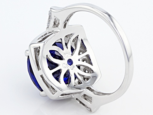 Bella Luce ® Esotica ™ 11.38ctw Tanzanite & White Diamond Simulants Rhodium Over Silver Ring - Size 11