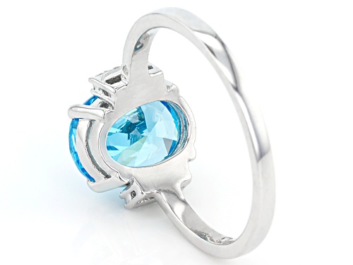 Bella Luce ® Esotica ™ 4.58ctw Neon Apatite & White Diamond Simulants Rhodium Over Silver Ring - Size 12