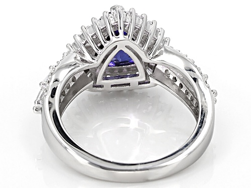 Bella Luce ® Esotica ™ 5.74ctw Tanzanite & White Diamond Simulants Rhodium Over Silver Ring - Size 9