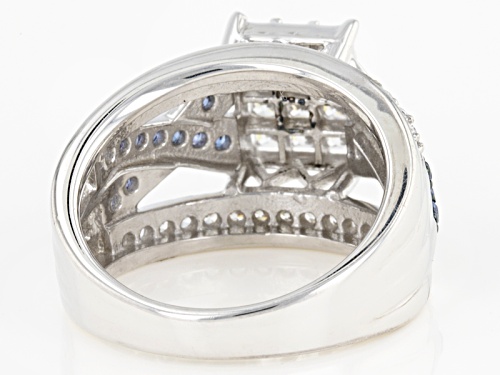Bella Luce® Esotica™ 2.39ctw Tanzanite & White Diamond Simulants Rhodium Over Silver Ring - Size 9