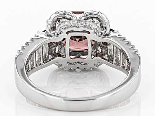 Bella Luce ® Esotica ™ 5.09CTW Blush Zircon & White Diamond Simulants Rhodium Over Silver Ring - Size 9
