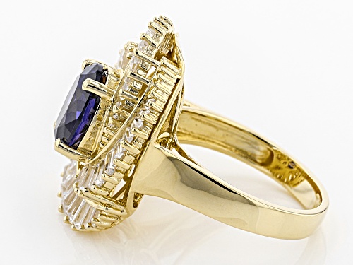 Bella Luce ® 7.91CTW Esotica ™ Tanzanite & White Diamond Simulants Eterno ™ Yellow Ring - Size 12