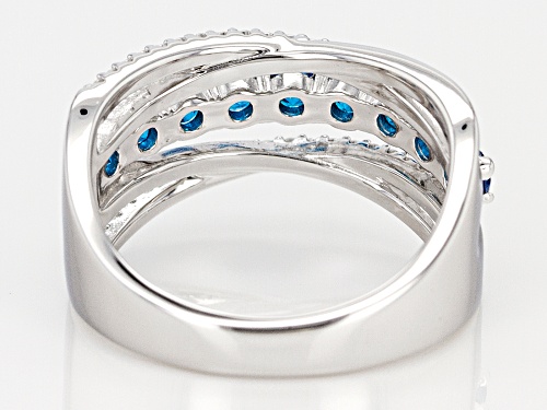 Bella Luce ® 1.47CTW Estoica ™ Neon Apatite And White Diamond Simulants Rhodium Over Silver Ring - Size 5