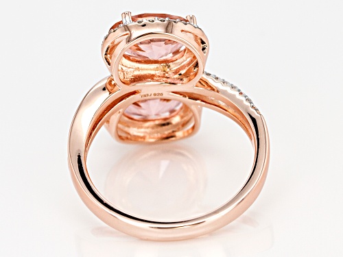 Bella Luce ® 3.94CTW Esotica ™ Morganite And White Diamond Simulants Eterno ™ Rose Over Silver Ring - Size 5
