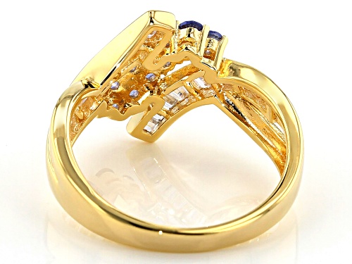 Bella Luce® 1.27CTW Esotica ™ Tanzanite And White Diamond Simulants Eterno ™ Yellow Over Silver Ring - Size 7