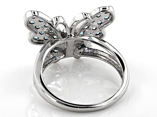Bella Luce ® 1.39CTW Esotica ™ Neon Apatite And White Diamond Simulants Silver Butterfly Ring - Size 6