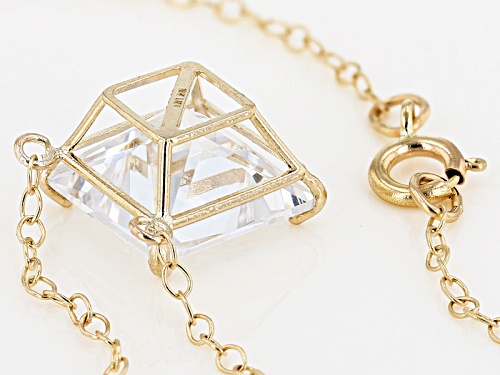 Bella Luce ® 5.00ctw White Diamond Simulant 10k Yellow Gold Necklace (3.00ctw Dew) - Size 18