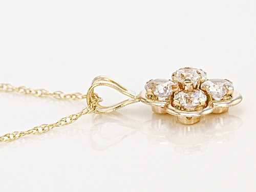 Bella Luce ® 0.64ctw White Diamond Simulant 10k Yellow Gold Pendant With Chain (0.50ctw Dew)