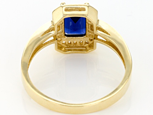 Bella Luce® 2.13ctw Lab Created Blue Spinel and White Diamond Simulant 10k Yellow Gold Ring - Size 8