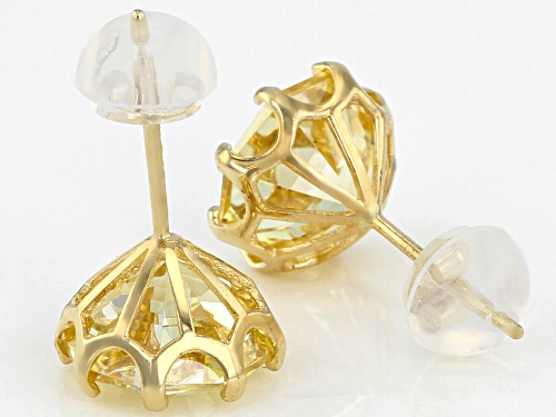 Bella Luce ® 7.00CTW Canary Diamond Simulant 10K Yellow Gold Earrings (4.08CTW DEW)