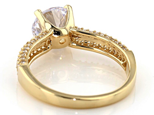 Bella Luce ® 4.40CTW White Diamond Simulant 10K Yellow Gold Ring (2.56CTW DEW) - Size 10