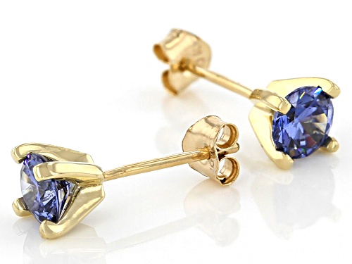 Bella Luce ® 1.63ctw Blue Tanzanite Simulant 10k Yellow Gold Stud Earrings
