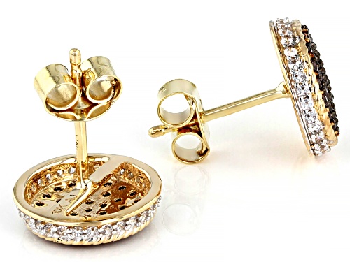 Bella Luce® 1.64ctw Mocha and White Diamond Simulants 10k Yellow Gold Earrings (0.52ctw DEW)