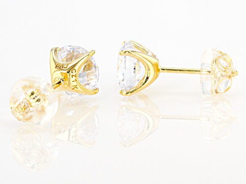 Bella Luce ® 4.37ctw White Diamond Simulant 1K Yellow Gold Stud Earrings (2.56ctw DEW)
