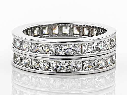 Bella Luce® 5.06ctw Rhodium Over Sterling Silver Eternity Band Set Of 2 - Size 8