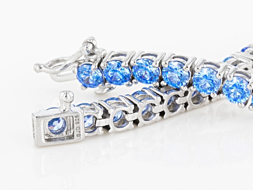 Bella Luce Luxe (TM) Featuring Arctic Blue Zirconia From Swarovski ® Rhodium Over Silver Bracelet - Size 7.5