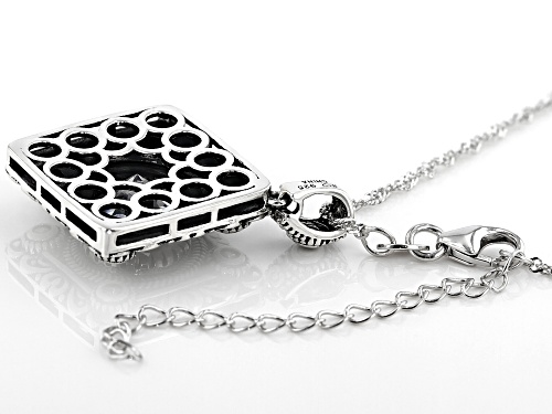 Bella Luce  White Diamond Simulant Rhodium Over Sterling Silver Pendant With Chain