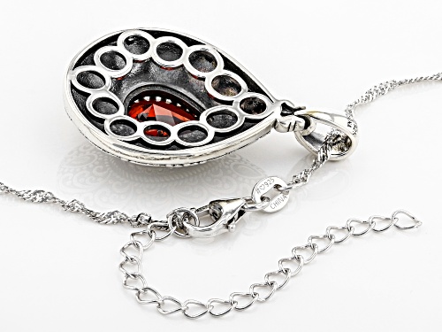 Bella Luce ® Garnet Simulant Rhodium Over Sterling Silver Pendant With Chain