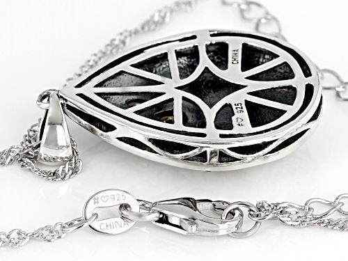 Bella Luce  Champagne Diamond Simulant Rhodium Over Sterling Silver Pendant With Chain