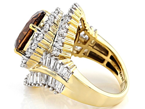 Bella Luce ® 13.24ctw Mocha and White Diamond Simulants Eterno ™ Yellow Ring (7.93ctw DEW) - Size 8