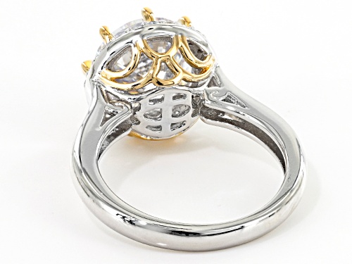 Bella Luce ® 6.89ctw White Diamond Simulant Rhodium & 18k Yellow Gold Over Sterling Silver Ring - Size 10