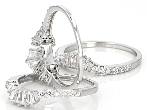 Bella Luce ® 3.23ctw Rhodium Over Sterling Silver Ring With Bands (2.18ctw Dew) - Size 10