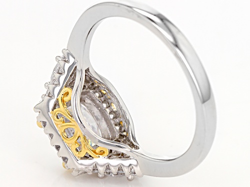 Bella Luce ® 3.43ctw White Diamond Simulant Rhodium & 18k Yellow Gold Over Sterling Silver Ring - Size 10