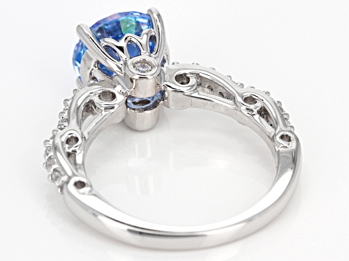Bella Luce ® Rhodium Over Silver Ring With Arctic Blue Swarovski ® Zirconia - Size 10