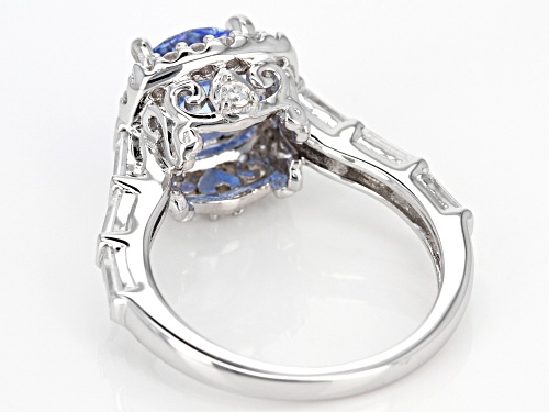 Bella Luce ® Rhodium Over Silver Ring With Arctic Blue Swarovski ® Zirconia - Size 9