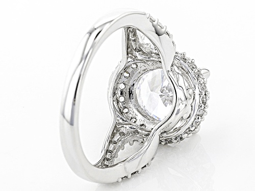 Bella Luce ® 5.65ctw White Diamond Simulant Rhodium Over Sterling Silver Ring (3.46ctw Dew) - Size 11