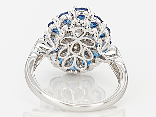 Bella Luce ® 4.77ctw Blue Apatite And White Diamond Simulants Rhodium Over Sterling Ring - Size 7