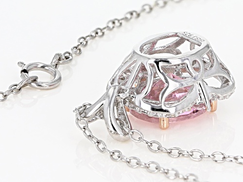 Bella Luce ® 4.98CTW Pink & White Diamond Simulants Rhodium Over Silver Pendant With Chain