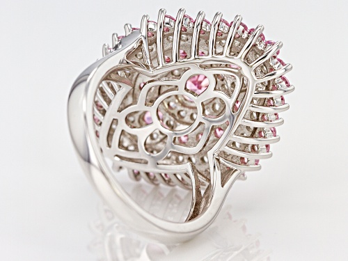 Bella Luce ® 6.74CTW Pink & White Diamond Simulants Rhodium Over Silver Ring (3.47CTW DEW) - Size 6