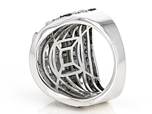 Bella Luce ® 6.21CTW Sapphire & White Diamond Simulants Rhodium Over Sterling Silver Ring - Size 5