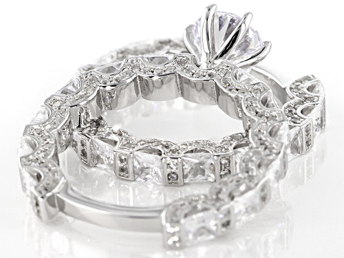 Bella Luce ® 10.90CTW White Diamond Simulant Rhodium Over Sterling Silver Ring With Band - Size 10