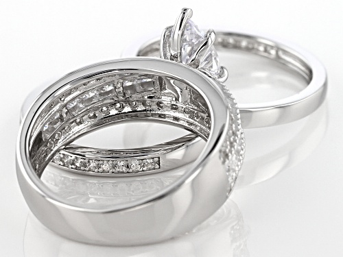 Bella Luce ® 4.21CTW White Diamond Simulant Rhodium Over Sterling Silver Rings Set Of 3 - Size 12