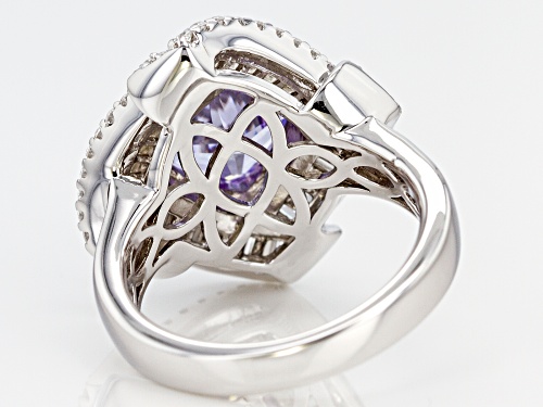 Bella Luce ® 6.44CTW Lavender & White Diamond Simulants Rhodium Over Silver Ring - Size 8